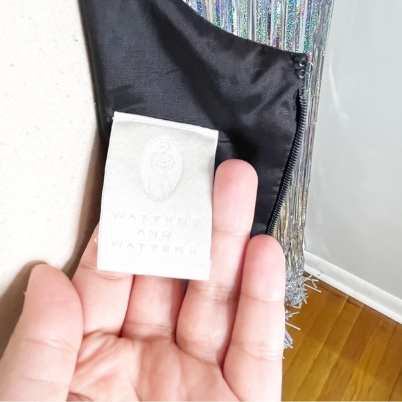 Watters & Watters Vintage Black Silk Black Tie Gown Formal Size 4 - Picture 8 of 10